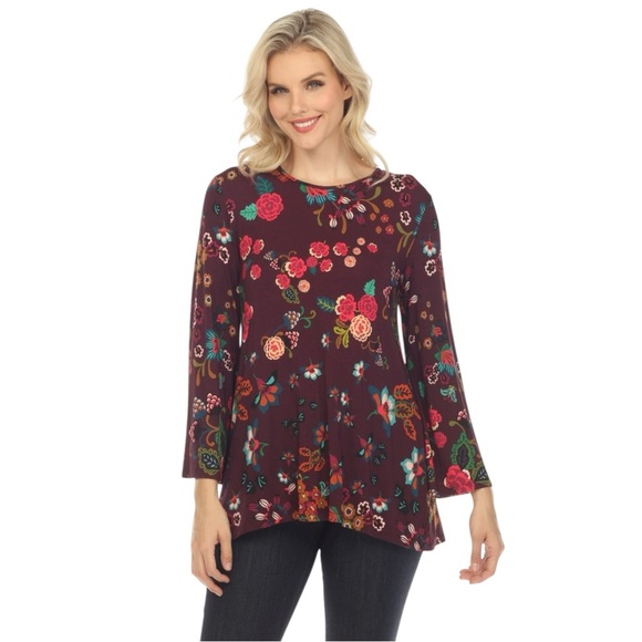 Johnny Was Tops - NWT Johnny Was The Janie Favorite High Neck Swing Tunic in Multi Floral Sz XXS